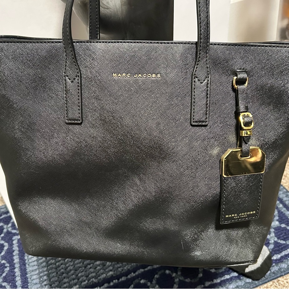 Marc Jacobs Charcoal Tote with Gold Accents